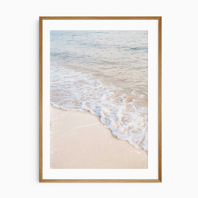 minimalist beach wave wall art with soft neutral coastal tones