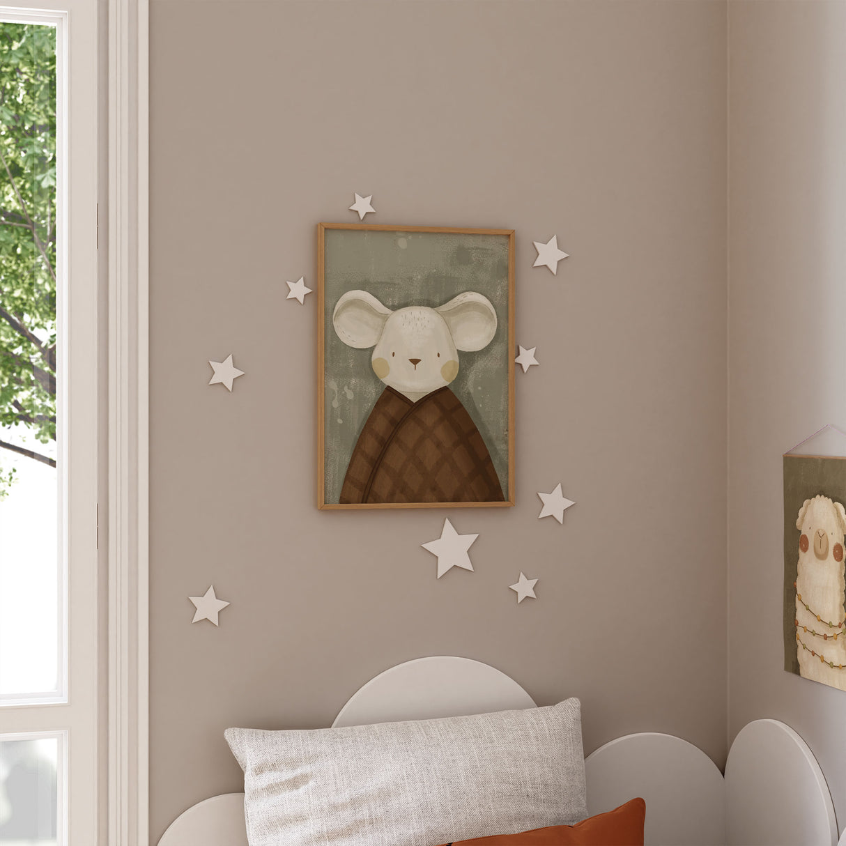 Mouse wall print for toddler bedroom decor