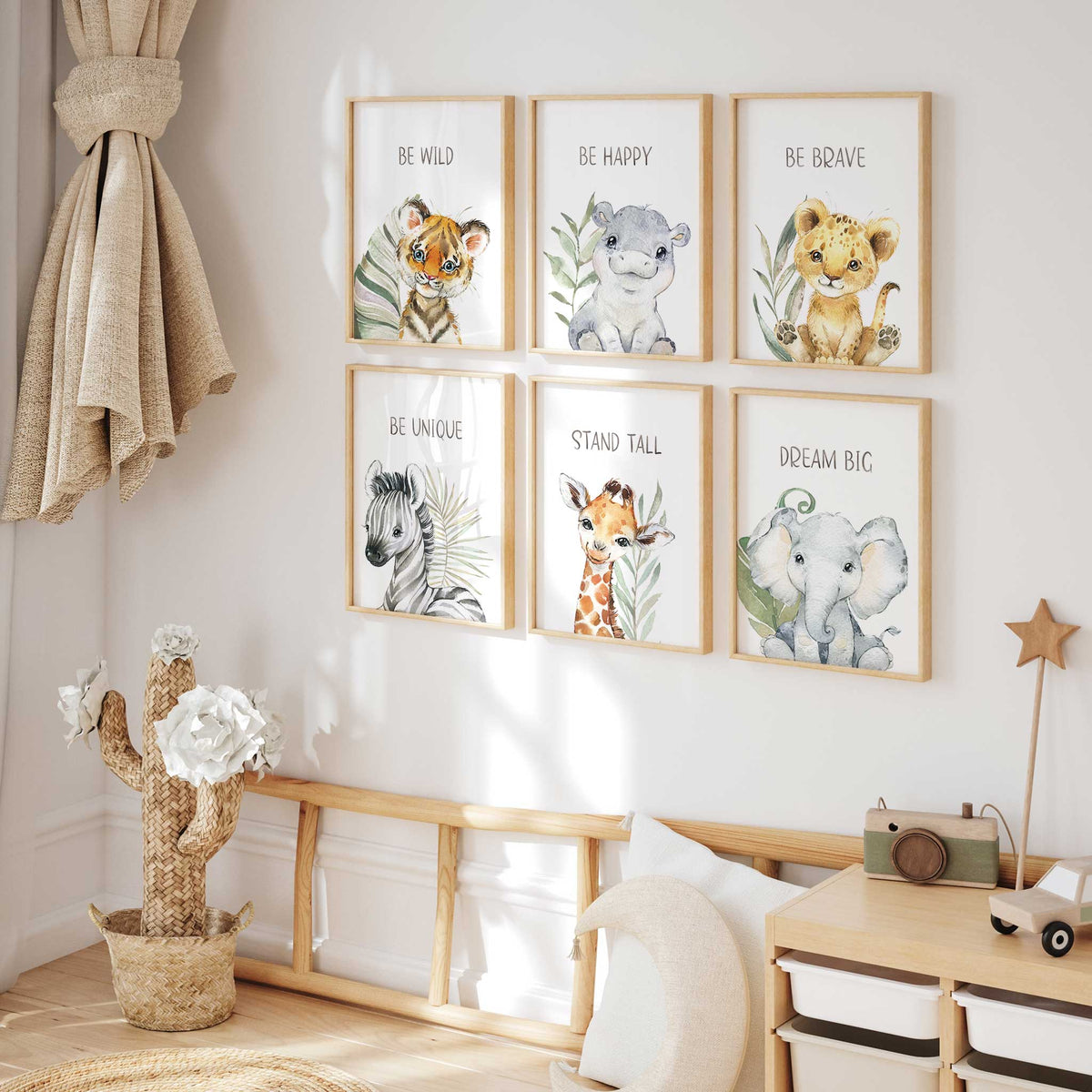 Safari Animal Nursery Wall Art Set | Baby Decor & Kids Prints – My ...