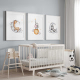 moon and stars safari themed nursery prints