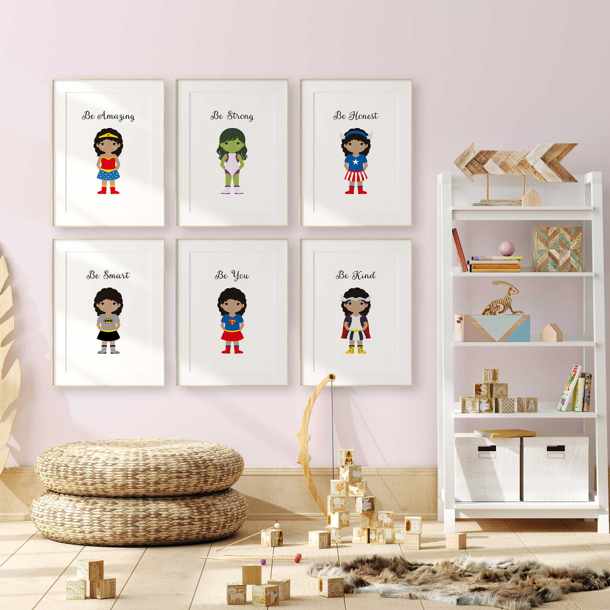 nspiring superhero wall art for girls with motivational messages