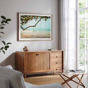 Ocean beach swing wall decor print