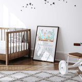 Undersea illustration with custom name and birth info