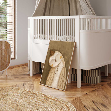 Neutral owl animal print for baby nursery and toddler room