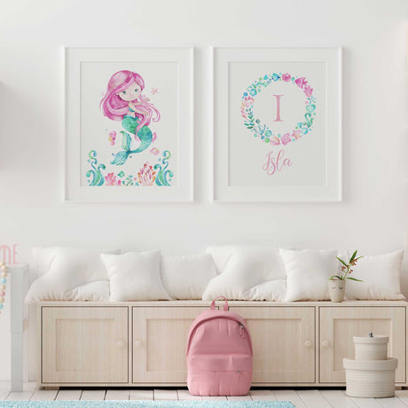 Soft pastel mermaid set for girls décor