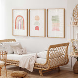 Pastel rainbow nursery prints for baby girl room decor