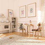 Pink watercolour turtle nursery wall art surrounded by coral and jellyfish, designed for girls room.