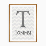 Custom name construction vehicle wall art set with trucks and machinery