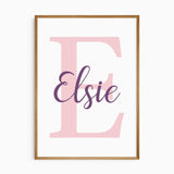 Personalised initial butterfly nursery wall art with name