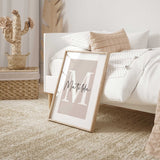 Personalised monogram and name print for children’s bedroom décor