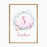 Personalised nursery art with soft pastel ocean animals