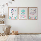 Pearl shell personalised name print in soft watercolour tones