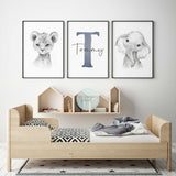 Elephant Lion & Name prints