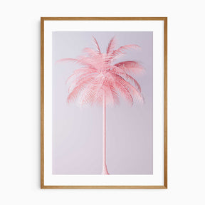 modern pink palm tree wall art for teen or young adult bedroom