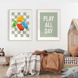 Play all day wall art set for kids playroom