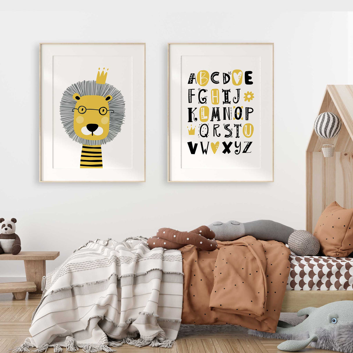 Alphabet wall print designed for playrooms and kids spaces