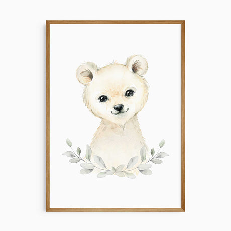 polar bear nursery animal wall art set for baby and toddler rooms