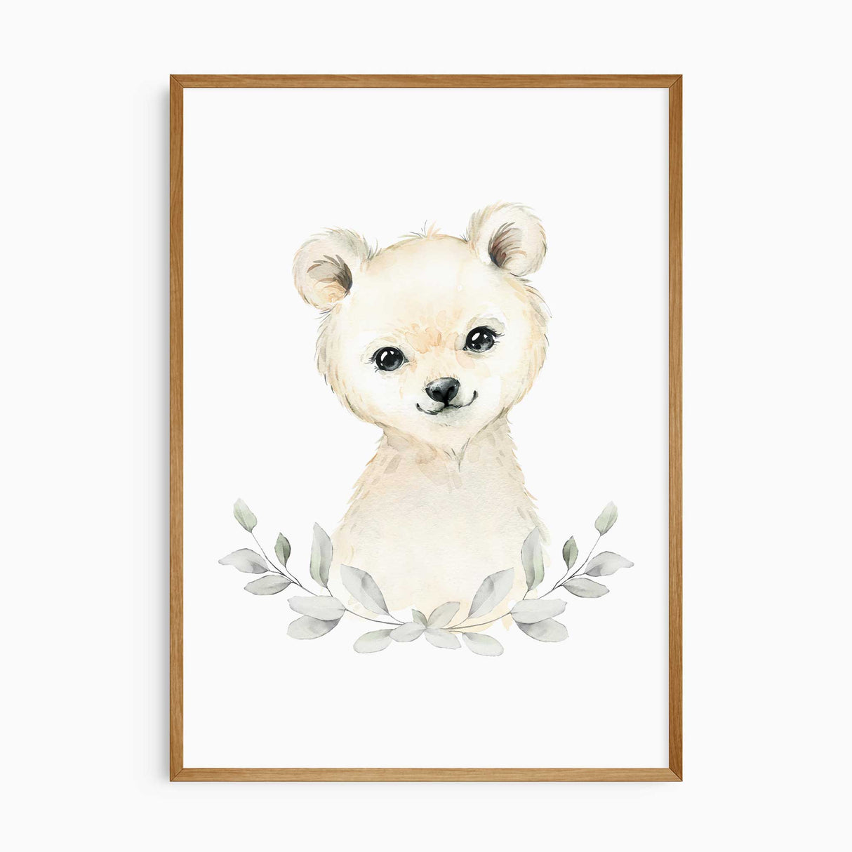 Polar bear nursery wall art set for baby boy or girl room