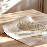 Charming polka dot duck illustration with soft beige tones, perfect minimalist nursery wall art print for kids’ bedroom décor.