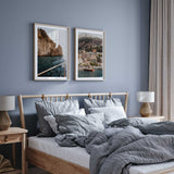 Positano print set with two coordinating Italian coastal photographs for living rooms, bedrooms and home interiors