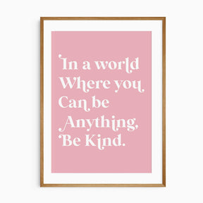 Positive quote wall art in soft pink tones