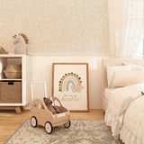 Neutral pastel rainbow nursery decor wall art with you are my sunshine message