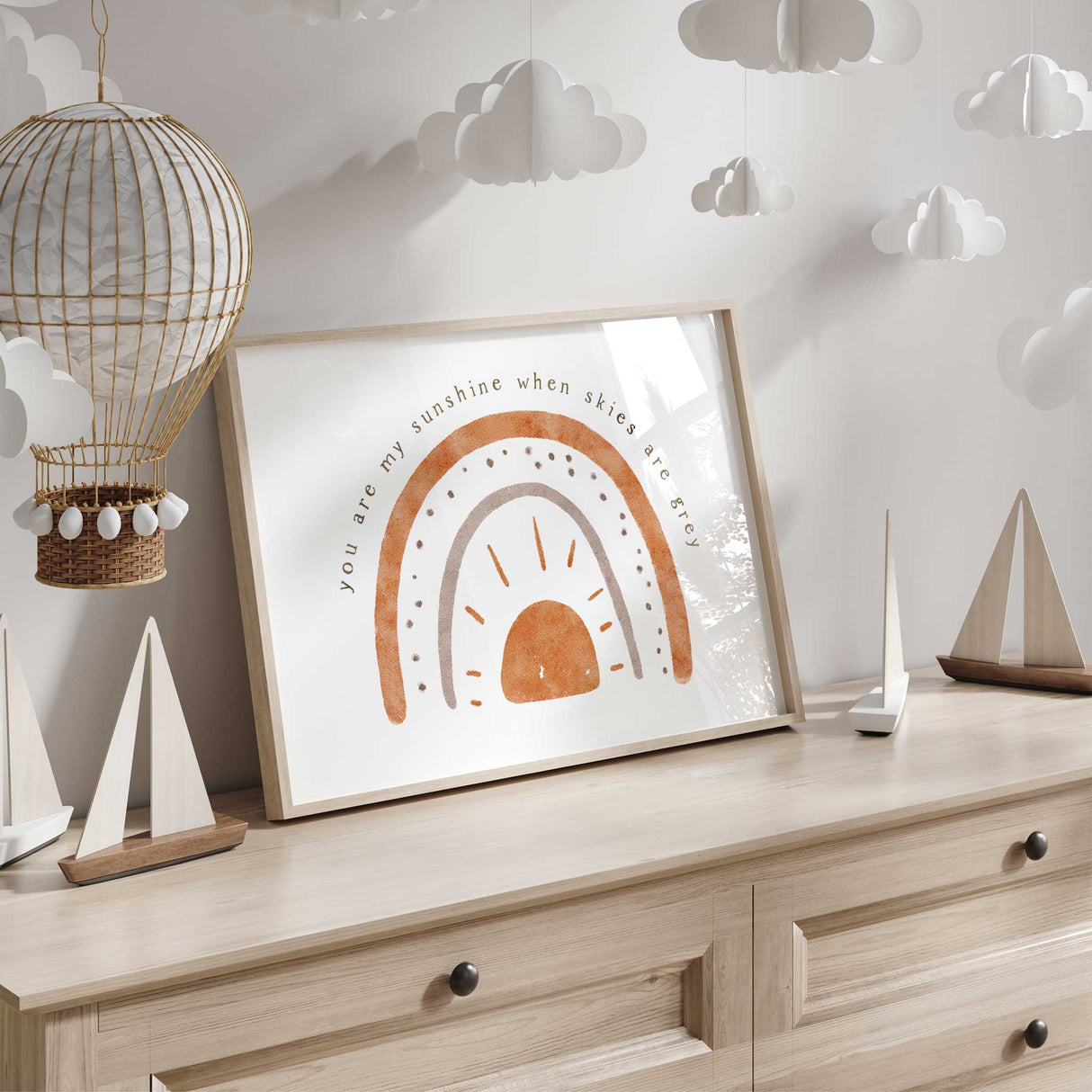 Inspirational rainbow print for children’s bedroom or playroom décor