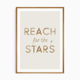Reach for the stars nursery wall art with teddy bear illustrations