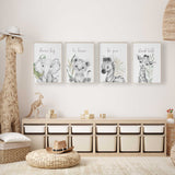 safari animal affirmation nursery prints neutral jungle wall art set