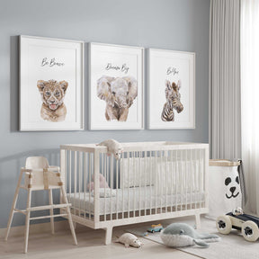 safari animal wall art set for kids bedroom