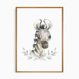 Safari baby animal wall art set for nursery or kids bedroom