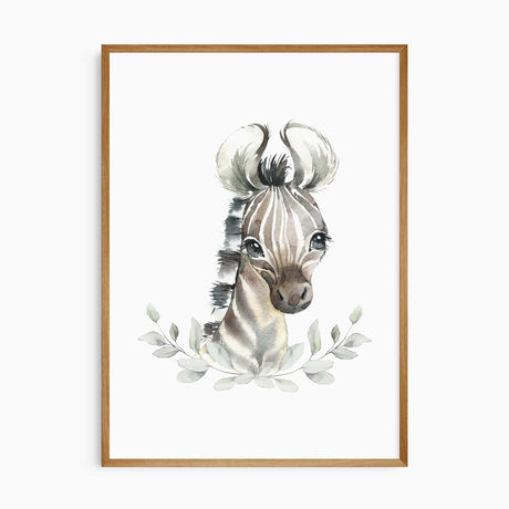 Safari baby animal wall art set for nursery or kids bedroom