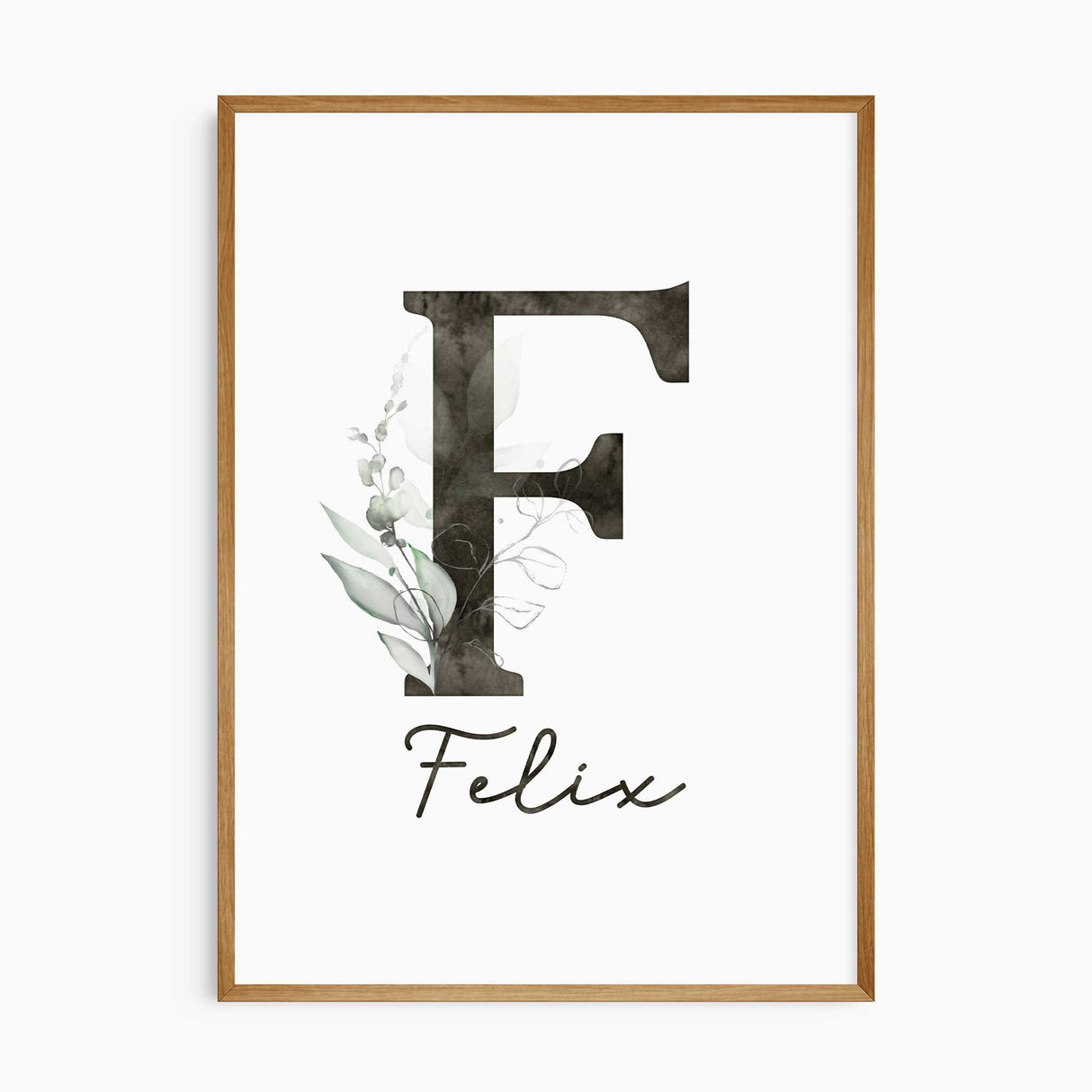 safari nursery wall art set featuring personalised name initial and animals