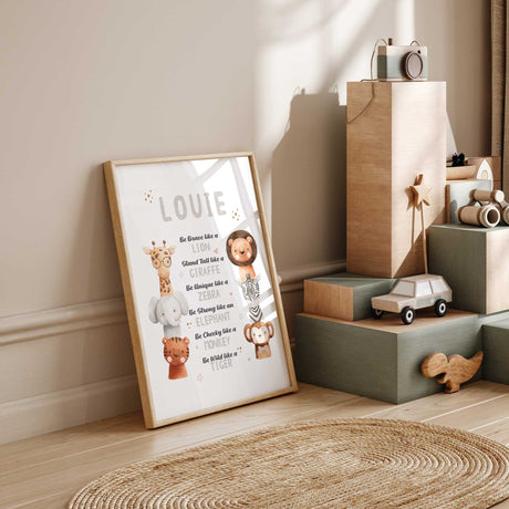 Cute stacked safari animals with motivational quotes