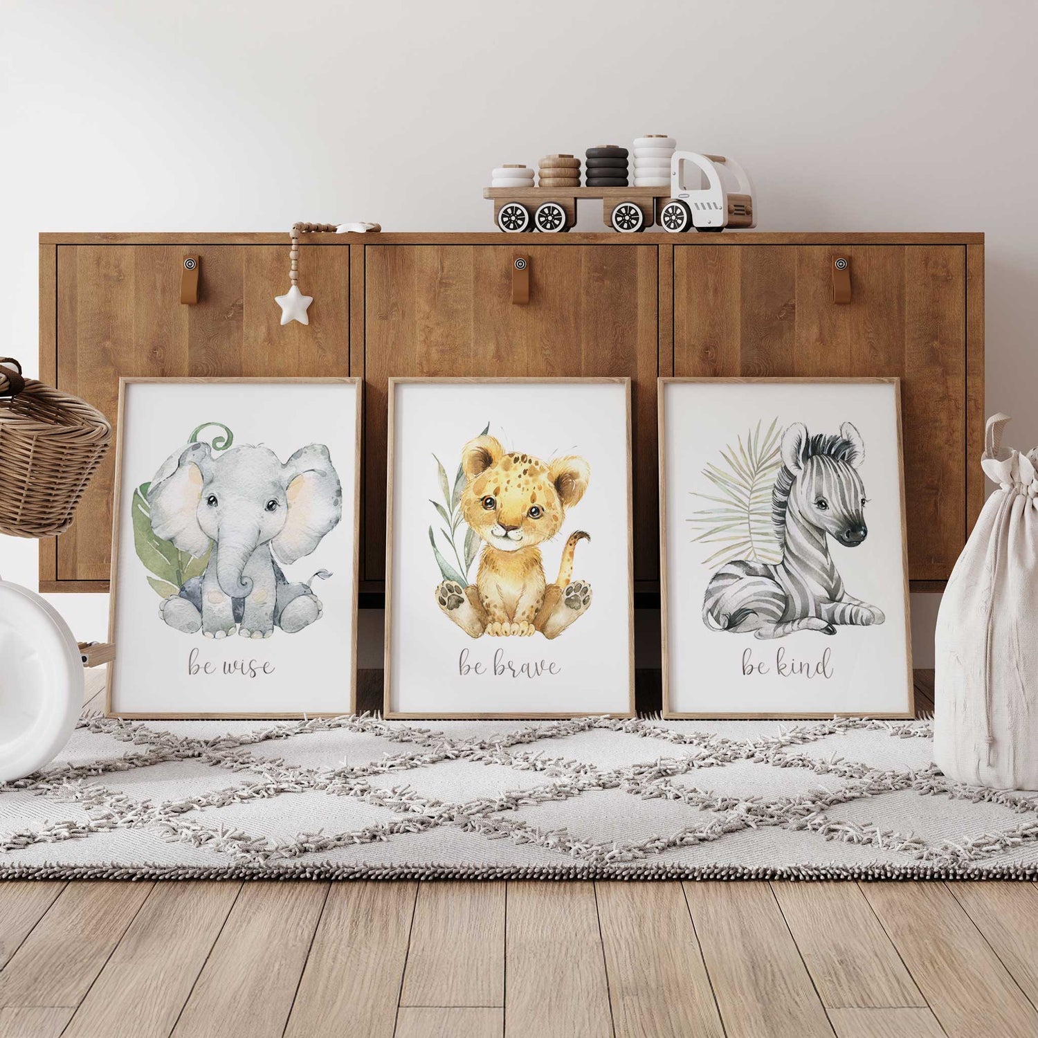 Safari Nursery Prints Set of 3 | Neutral Animal Wall Art – My Tommy Prints
