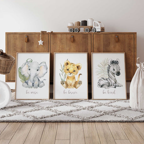 Safari print set for nursery or young kids room