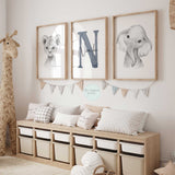 Elephant Lion & Name prints