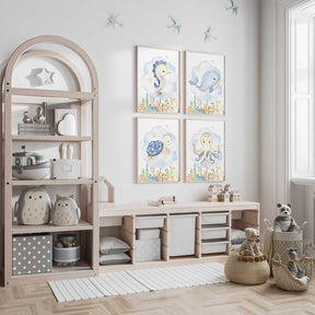 gender neutral sea life nursery decor