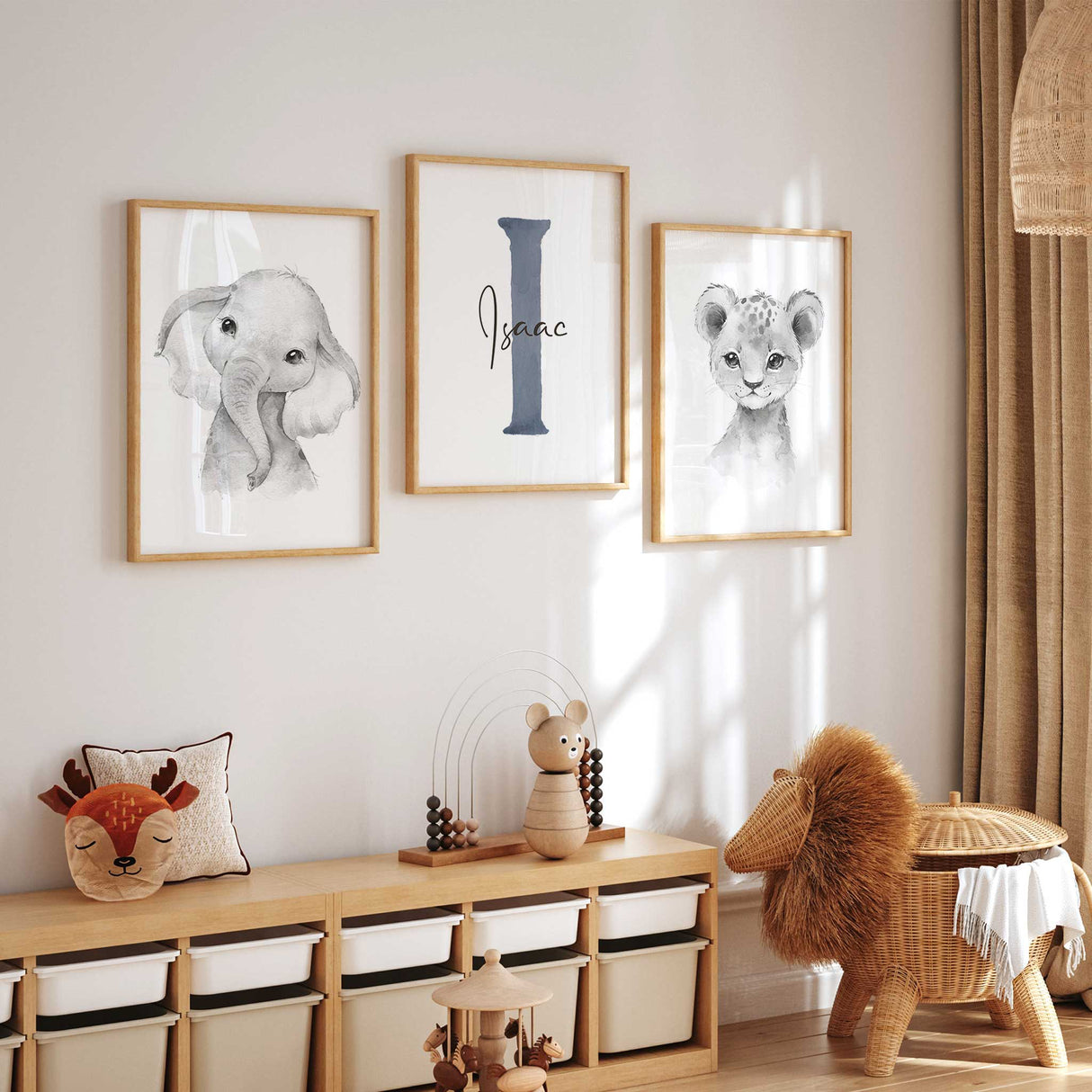 Elephant Lion & Name prints