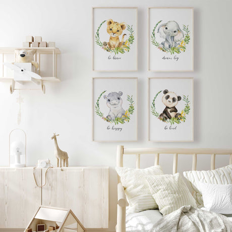 Safari-themed wall decor for baby room or toddler bedroom