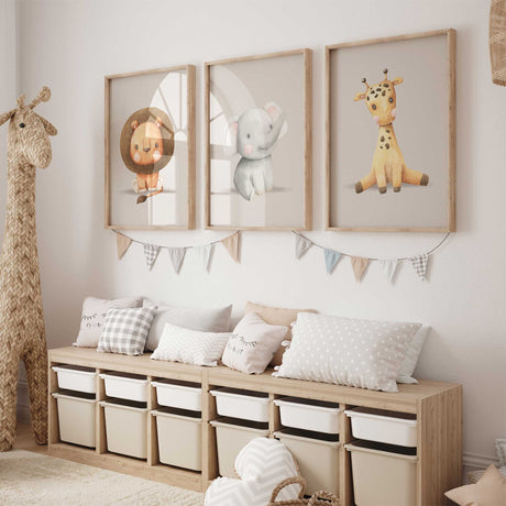 Boho Safari Jungle Animals Trio