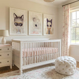 Storybook animal nursery wall art set with illustrated animal characters