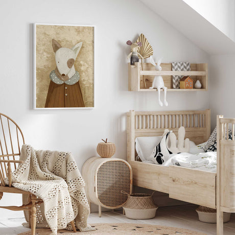 Storybook animal dog wall art for nursery decor