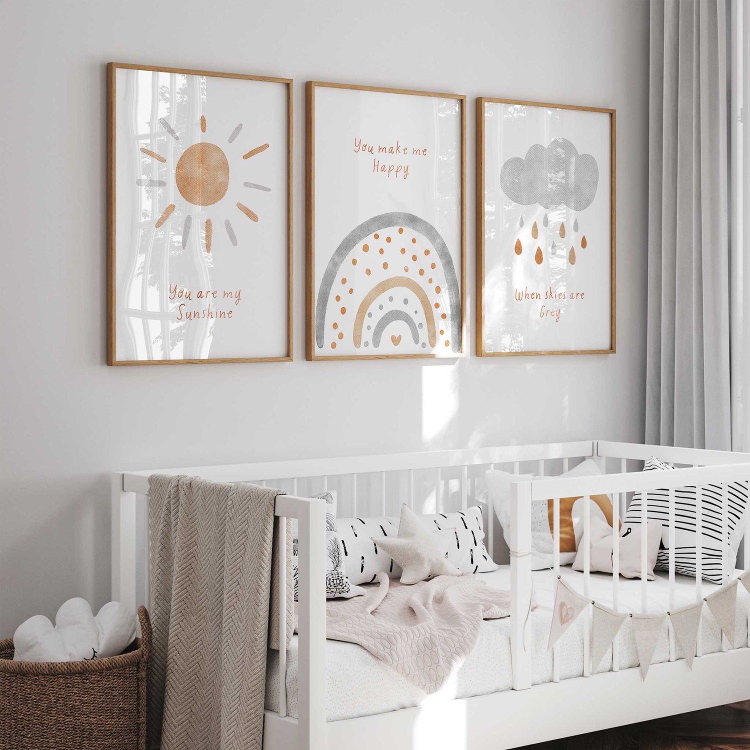 Neutral Baby Wall Tapestry Wall Art Baby Bed Decor Neutral Nursery