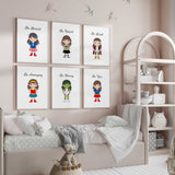 superhero girls affirmation wall art set of six prints