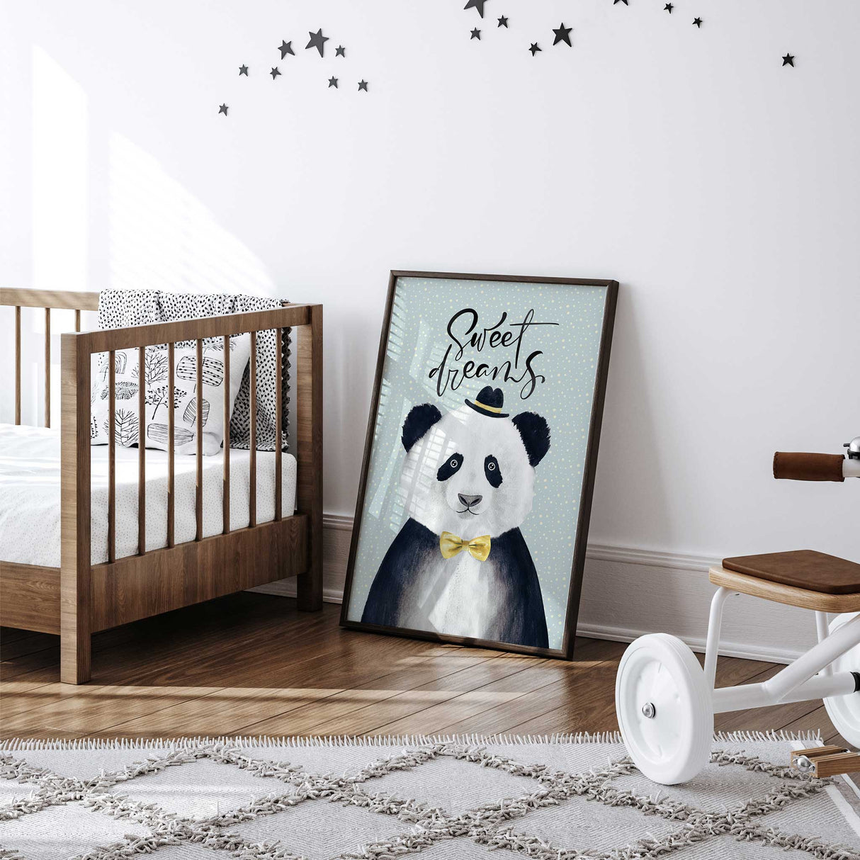 Sweet dreams panda print for boys bedroom