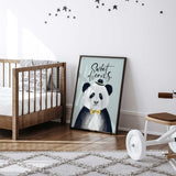Sweet dreams panda print for boys bedroom