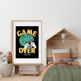 T Rex gamer wall art print for boys room