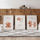 set of 3 teddy bear nursery prints