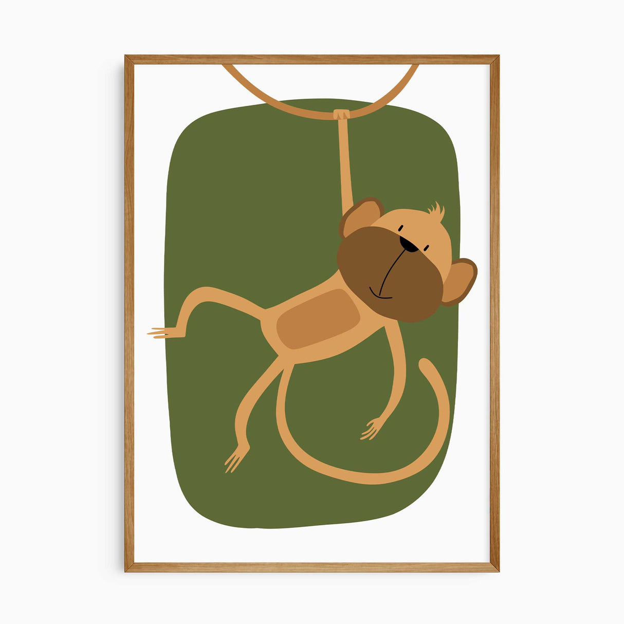 Toddler safari wall art set with modern animal illustrations